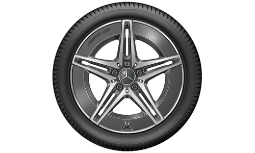 Колесный диск AMG 7,5J×18 ET40 для Mercedes-Benz C-Class 206, передняя ось, серый Tantal, с алмазной проточкой, 5 двойных спиц — фото 2