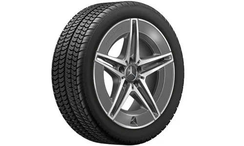 Колесный диск AMG 7,5J×18 ET40 для Mercedes-Benz C-Class 206, передняя ось, серый Tantal, с алмазной проточкой, 5 двойных спиц — фото 3