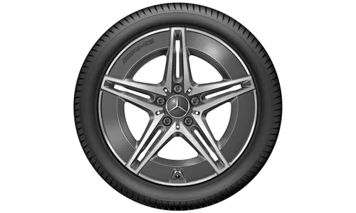 Колесный диск AMG 8,5J×18 ET52 для Mercedes-Benz C-Class 206, задняя ось, серый Tantal, 5 двойных спиц — фото 3