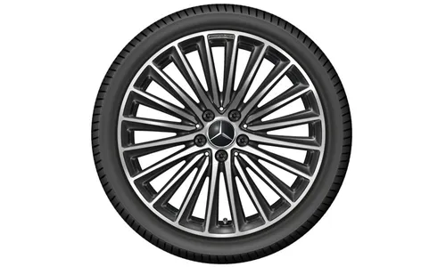 Колесный диск AMG 7,5J×19 ET40 для Mercedes-Benz C-Class 206, передняя ось, черный, с алмазной проточкой, многоспицевый — фото 3