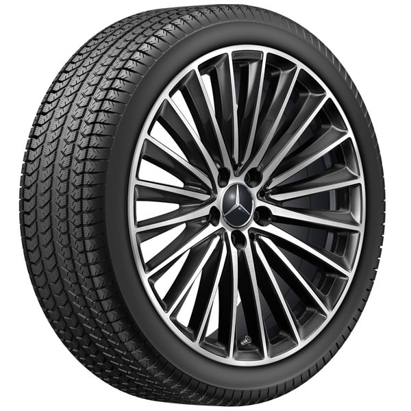 Колесный диск AMG 7,5J×19 ET40 для Mercedes-Benz C-Class 206, передняя ось, черный, с алмазной проточкой, многоспицевый — фото 4