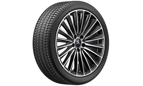 Колесный диск AMG 7,5J×19 ET40 для Mercedes-Benz C-Class 206, передняя ось, черный, с алмазной проточкой, многоспицевый — фото 4