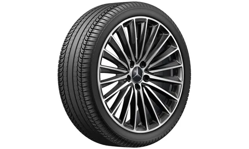 Колесный диск AMG 9J×19 ET58,1 для Mercedes-Benz C-Class 206, задняя ось, черный, с алмазной проточкой, многоспицевый — фото 1