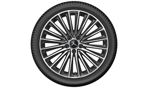Колесный диск AMG 9J×19 ET58,1 для Mercedes-Benz C-Class 206, задняя ось, черный, с алмазной проточкой, многоспицевый — фото 3