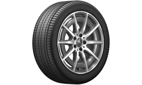 Колесный диск AMG 8J×18 ET43,1 для Mercedes-Benz C-Class 206, передняя и задняя оси, серый Tantal, с алмазной проточкой — фото 1