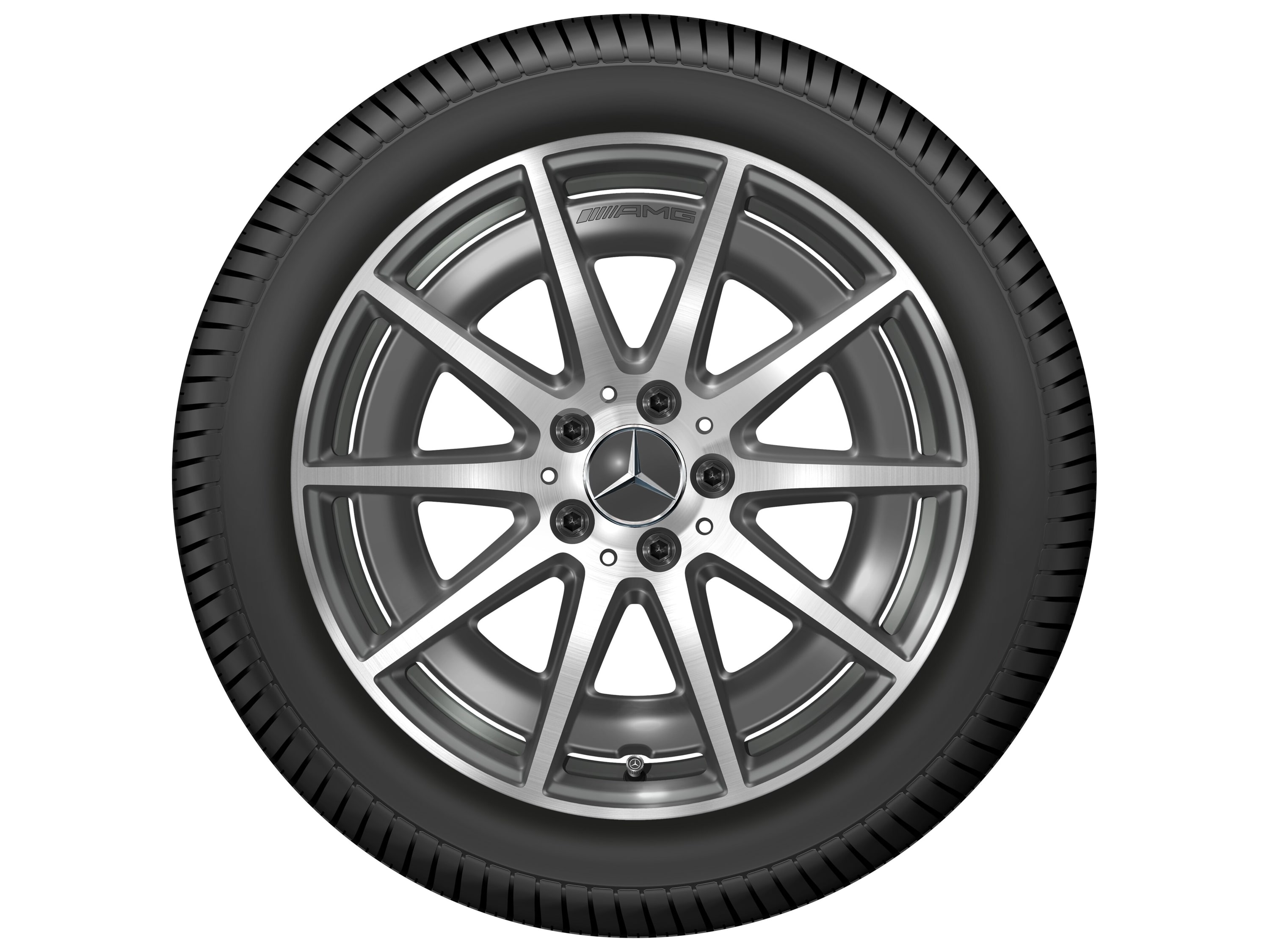 Колесный диск AMG 8J×18 ET43,1 для Mercedes-Benz C-Class 206, передняя и задняя оси, серый Tantal, с алмазной проточкой — фото 3