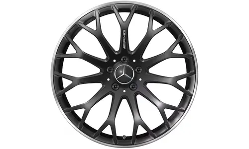 Колесный диск AMG 9,5J×20 ET25,3 для Mercedes-Benz C-Class 206, передняя ось, черный, матовый, кромка обода с алмазной проточкой — фото 1