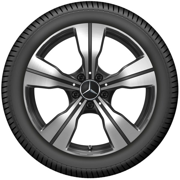 Колесный диск 8J×18 ET41,1 для Mercedes-Benz C-Class 206, передняя и задняя оси, черный, с алмазной проточкой, 5 спиц — фото 3