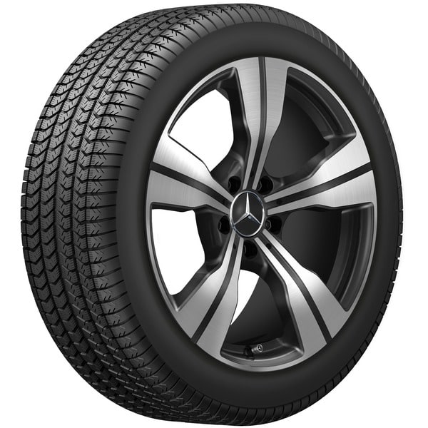 Колесный диск 8J×18 ET41,1 для Mercedes-Benz C-Class 206, передняя и задняя оси, черный, с алмазной проточкой, 5 спиц — фото 4