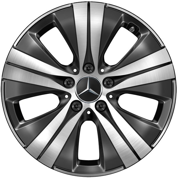 Колесный диск 7J×17 ET44,5 для Mercedes-Benz C-Class 206, передняя и задняя оси, черный, с алмазной проточкой, 5 спиц — фото 1