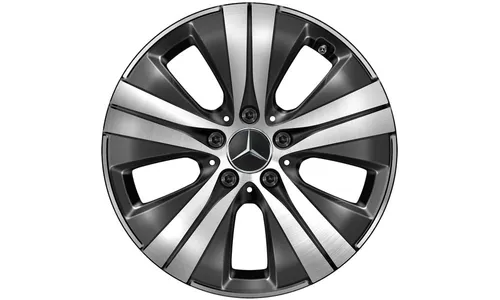 Колесный диск 7J×17 ET44,5 для Mercedes-Benz C-Class 206, передняя и задняя оси, черный, с алмазной проточкой, 5 спиц — фото 1