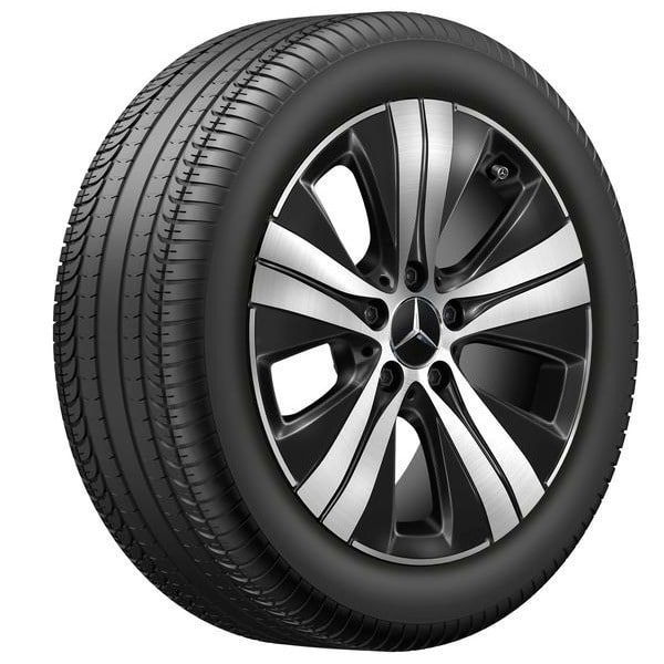 Колесный диск 7J×17 ET44,5 для Mercedes-Benz C-Class 206, передняя и задняя оси, черный, с алмазной проточкой, 5 спиц — фото 2