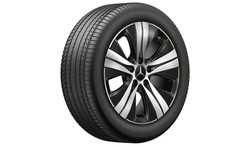 Колесный диск 7J×17 ET44,5 для Mercedes-Benz C-Class 206, передняя и задняя оси, черный, с алмазной проточкой, 5 спиц — фото 2