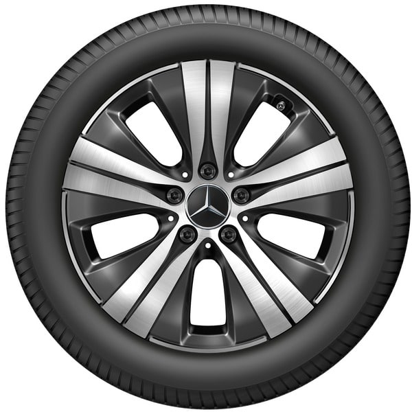 Колесный диск 7J×17 ET44,5 для Mercedes-Benz C-Class 206, передняя и задняя оси, черный, с алмазной проточкой, 5 спиц — фото 3