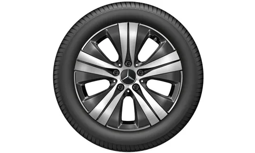 Колесный диск 7J×17 ET44,5 для Mercedes-Benz C-Class 206, передняя и задняя оси, черный, с алмазной проточкой, 5 спиц — фото 3