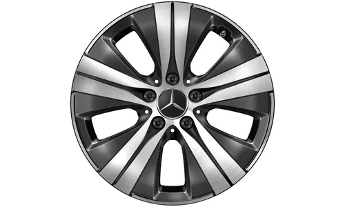 Колесный диск 8J×17 ET49,5 для Mercedes-Benz C-Class 206, задняя ось, черный, 5 двойных спиц — фото 1