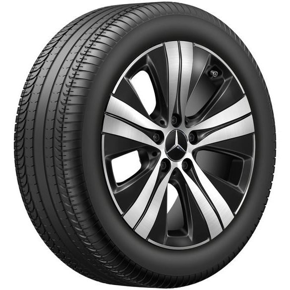 Колесный диск 8J×17 ET49,5 для Mercedes-Benz C-Class 206, задняя ось, черный, 5 двойных спиц — фото 2