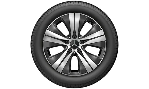 Колесный диск 8J×17 ET49,5 для Mercedes-Benz C-Class 206, задняя ось, черный, 5 двойных спиц — фото 3