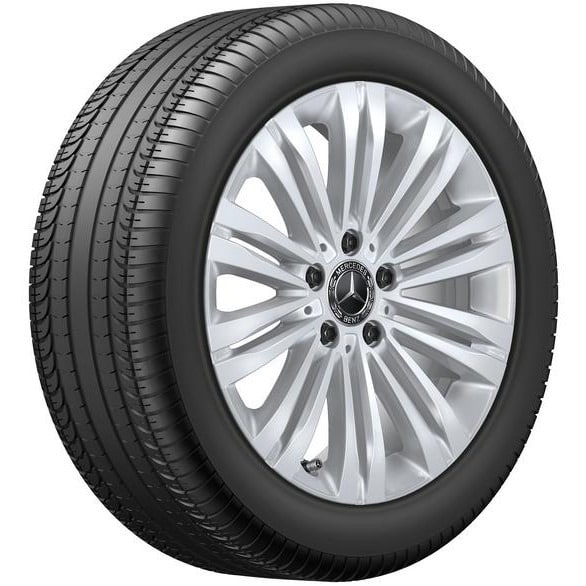 Колесный диск 7J×17 ET44,5 для Mercedes-Benz C-Class 206, передняя и задняя оси, серебристый Vanadium Silver, 10 двойных спиц — фото 2