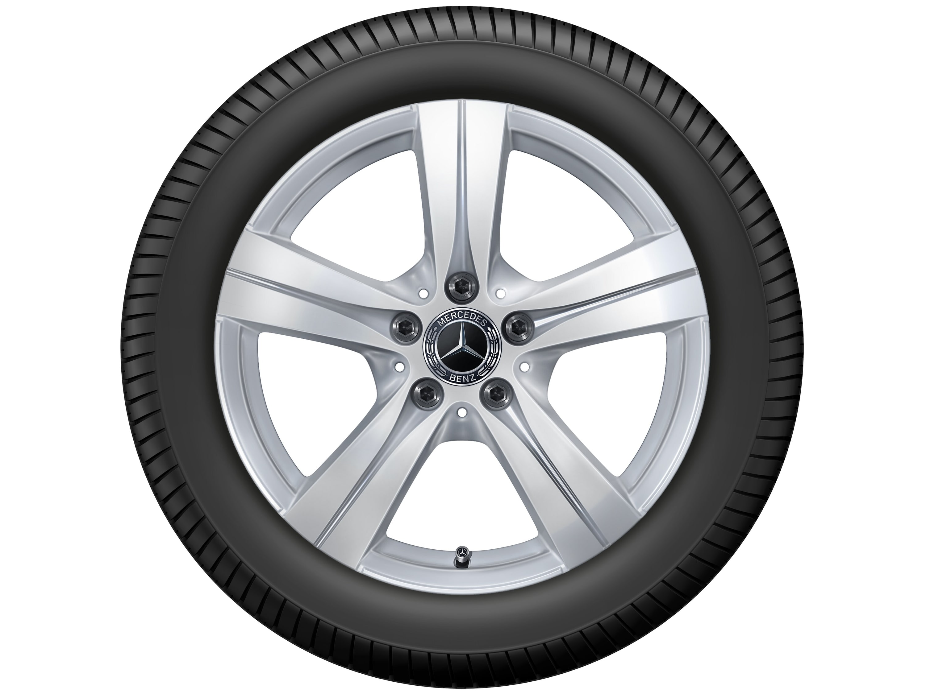 Колесный диск 8J×17 ET49,5 для Mercedes-Benz C-Class 206, задняя ось, серебристый Vanadium Silver, 5 спиц — фото 2