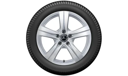 Колесный диск 8J×17 ET49,5 для Mercedes-Benz C-Class 206, задняя ось, серебристый Vanadium Silver, 5 спиц — фото 2