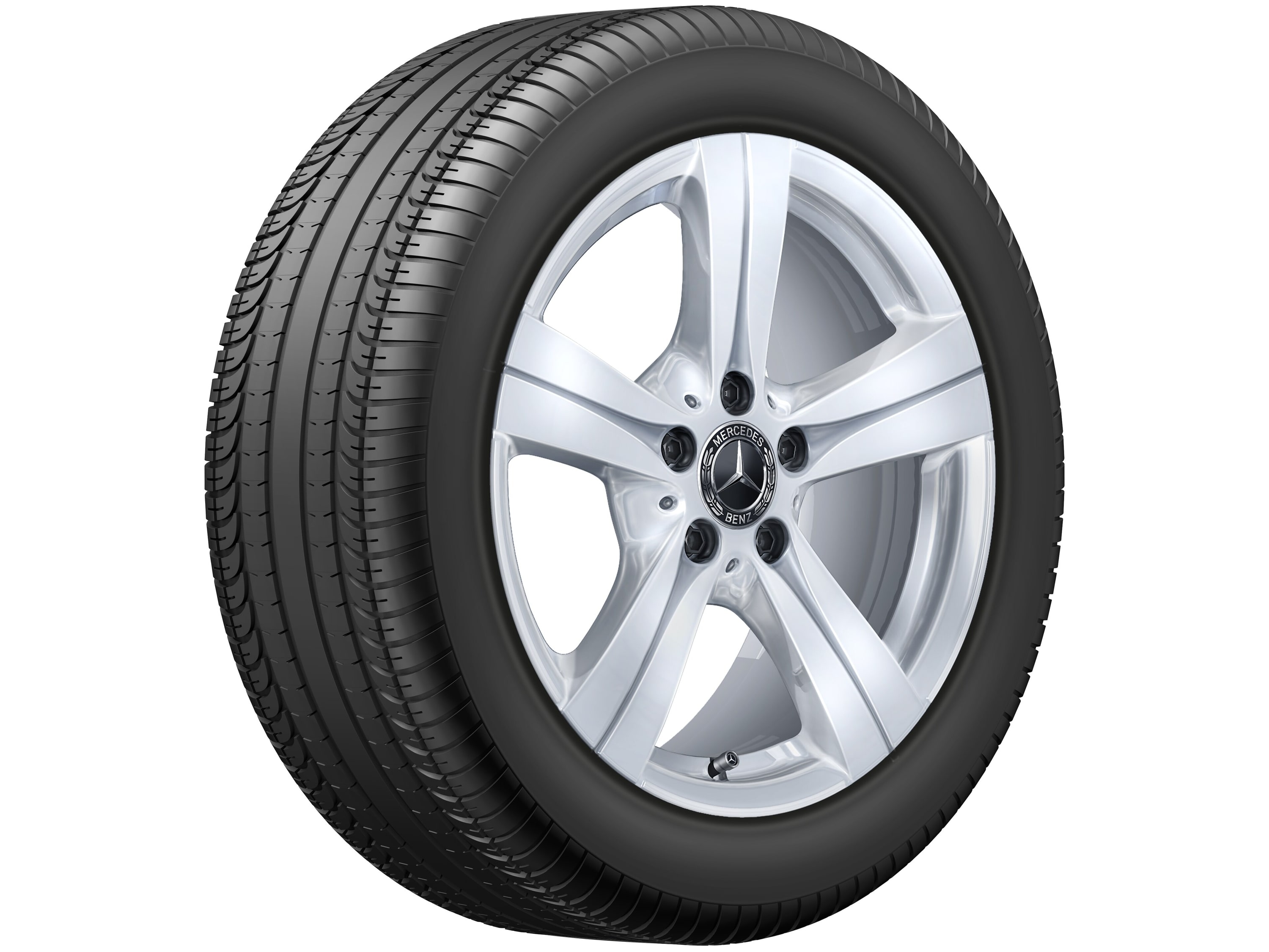 Колесный диск 8J×17 ET49,5 для Mercedes-Benz C-Class 206, задняя ось, серебристый Vanadium Silver, 5 спиц — фото 3