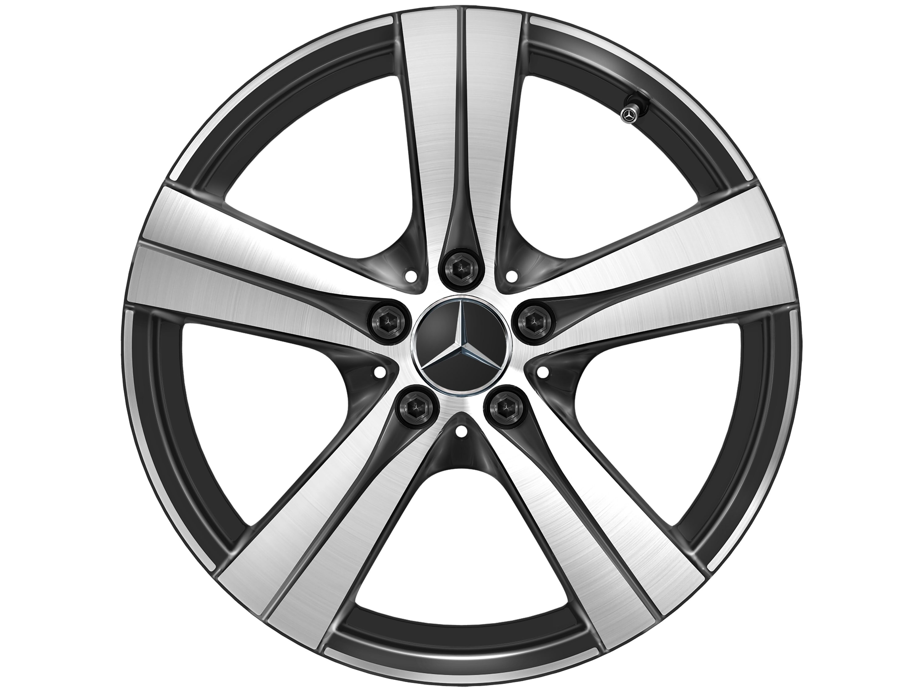 Колесный диск 7,5J×18 ET40 для Mercedes-Benz C-Class 206, передняя и задняя оси, черный, с алмазной проточкой, 5 спиц — фото 1
