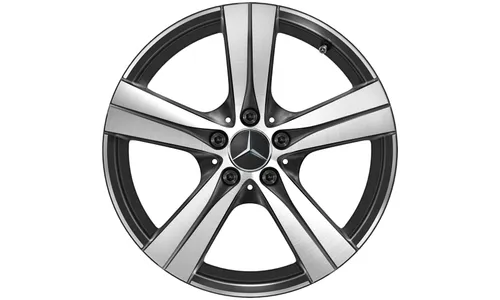 Колесный диск 7,5J×18 ET40 для Mercedes-Benz C-Class 206, передняя и задняя оси, черный, с алмазной проточкой, 5 спиц — фото 1