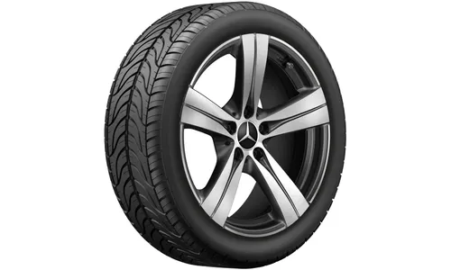 Колесный диск 7,5J×18 ET40 для Mercedes-Benz C-Class 206, передняя и задняя оси, черный, с алмазной проточкой, 5 спиц — фото 2