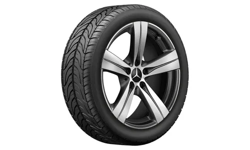 Колесный диск 7,5J×18 ET40 для Mercedes-Benz C-Class 206, передняя и задняя оси, черный, с алмазной проточкой, 5 спиц — фото 3