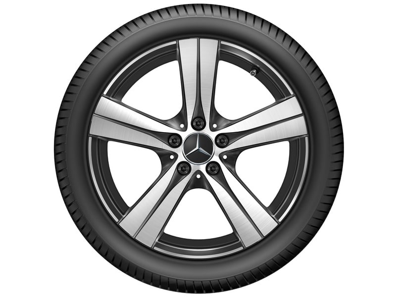 Колесный диск 7,5J×18 ET40 для Mercedes-Benz C-Class 206, передняя и задняя оси, черный, с алмазной проточкой, 5 спиц — фото 4