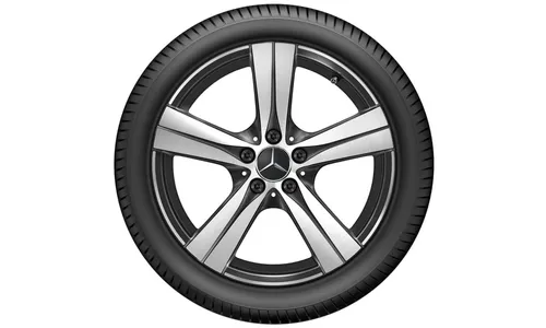 Колесный диск 7,5J×18 ET40 для Mercedes-Benz C-Class 206, передняя и задняя оси, черный, с алмазной проточкой, 5 спиц — фото 4