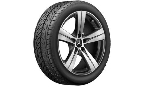 Колесный диск 8,5J×18 ET52 для Mercedes-Benz C-Class 206, задняя ось, черный, с алмазной проточкой, 5 спиц — фото 2