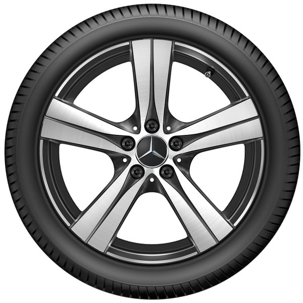 Колесный диск 8,5J×18 ET52 для Mercedes-Benz C-Class 206, задняя ось, черный, с алмазной проточкой, 5 спиц — фото 3