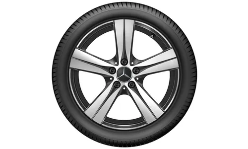 Колесный диск 8,5J×18 ET52 для Mercedes-Benz C-Class 206, задняя ось, черный, с алмазной проточкой, 5 спиц — фото 3