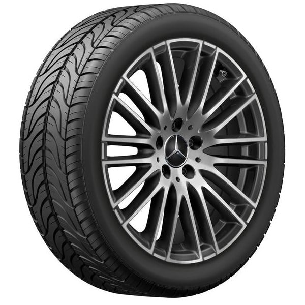 Колесный диск 8,5J×18 ET52 для Mercedes-Benz C-Class 206, задняя ось, черный, с алмазной проточкой, 10 двойных спиц — фото 1