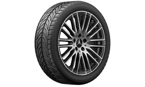 Колесный диск 8,5J×18 ET52 для Mercedes-Benz C-Class 206, задняя ось, черный, с алмазной проточкой, 10 двойных спиц — фото 1