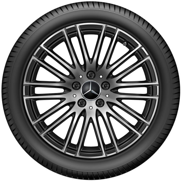 Колесный диск 8,5J×18 ET52 для Mercedes-Benz C-Class 206, задняя ось, черный, с алмазной проточкой, 10 двойных спиц — фото 2