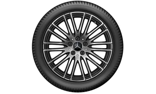 Колесный диск 8,5J×18 ET52 для Mercedes-Benz C-Class 206, задняя ось, черный, с алмазной проточкой, 10 двойных спиц — фото 2