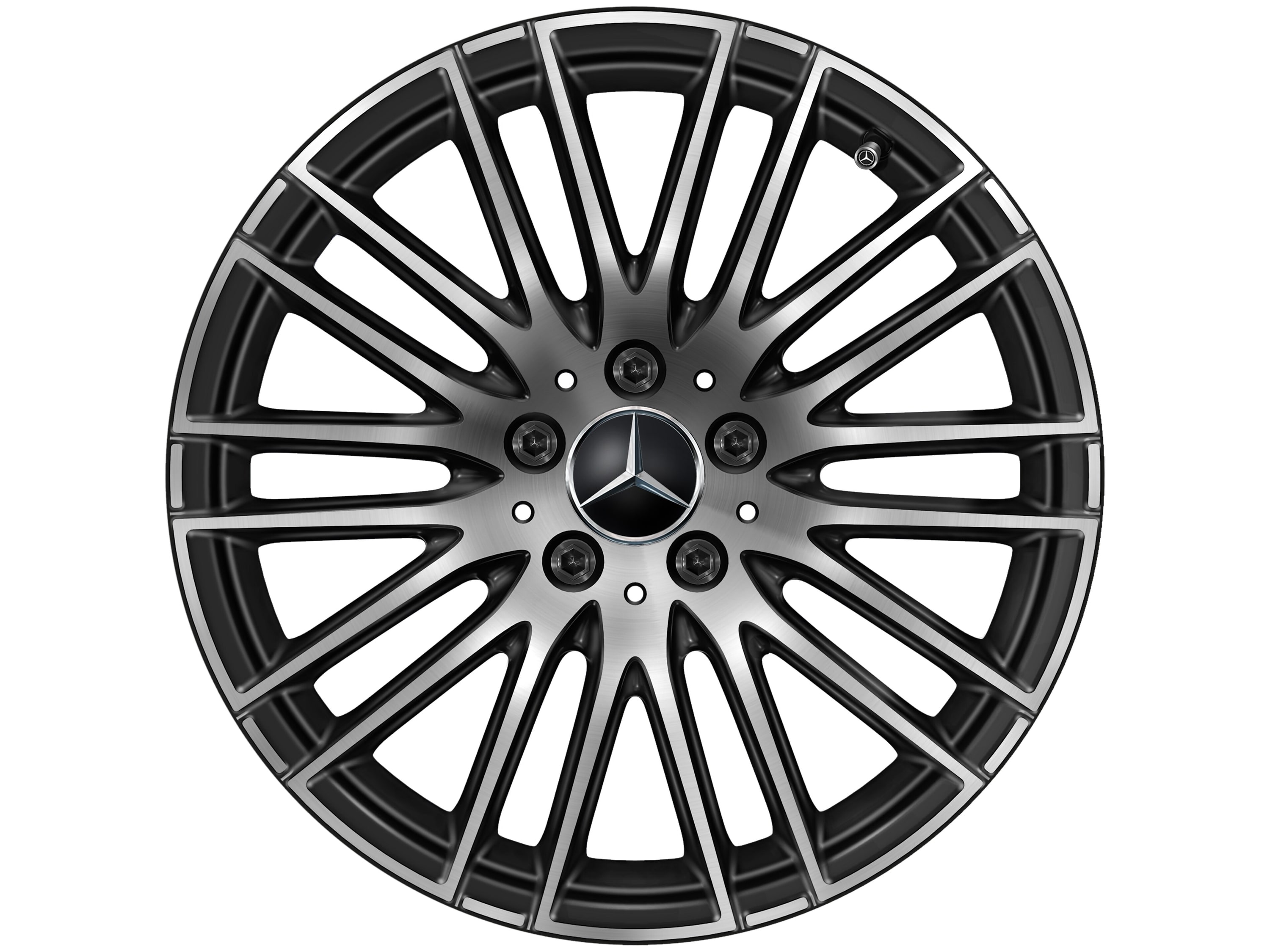 Колесный диск 8,5J×18 ET52 для Mercedes-Benz C-Class 206, задняя ось, черный, с алмазной проточкой, 10 двойных спиц — фото 3