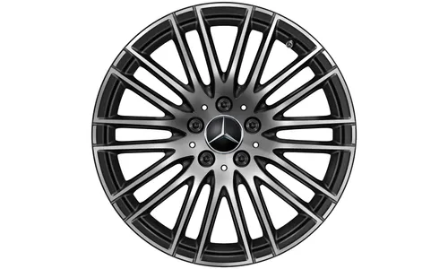 Колесный диск 8,5J×18 ET52 для Mercedes-Benz C-Class 206, задняя ось, черный, с алмазной проточкой, 10 двойных спиц — фото 3