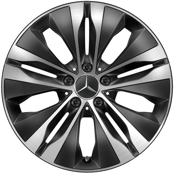 Колесный диск 7,5J×18 ET40 для Mercedes-Benz C-Class 206, передняя и задняя оси, черный, с алмазной проточкой, 5 двойных спиц — фото 1
