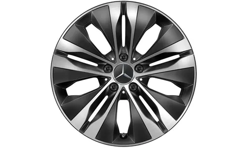 Колесный диск 7,5J×18 ET40 для Mercedes-Benz C-Class 206, передняя и задняя оси, черный, с алмазной проточкой, 5 двойных спиц — фото 1