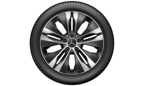 Колесный диск 8,5J×18 ET52 для Mercedes-Benz C-Class 206, задняя ось, черный, с алмазной проточкой, 5 двойных спиц — фото 4