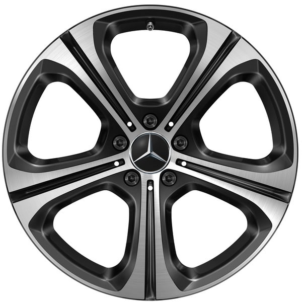 Колесный диск 7,5J×19 ET40 для Mercedes-Benz C-Class 206, передняя и задняя оси, черный, с алмазной проточкой, 5 спиц — фото 1