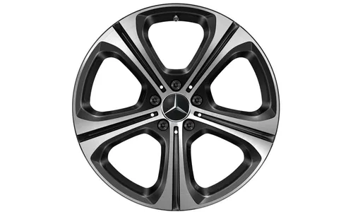 Колесный диск 7,5J×19 ET40 для Mercedes-Benz C-Class 206, передняя и задняя оси, черный, с алмазной проточкой, 5 спиц — фото 1