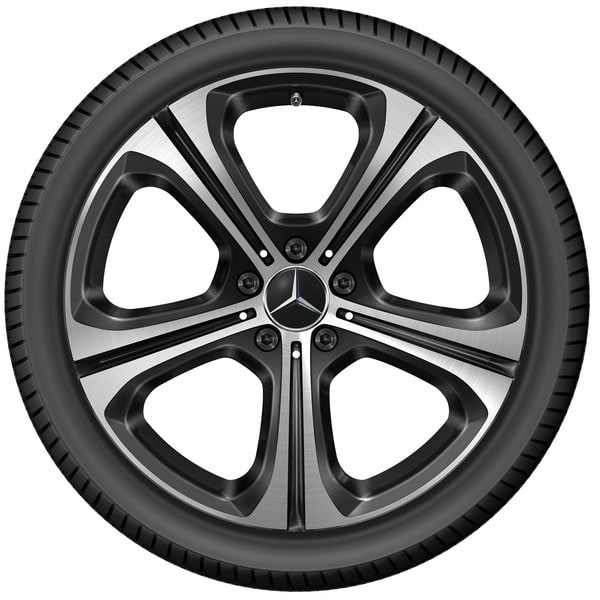 Колесный диск 7,5J×19 ET40 для Mercedes-Benz C-Class 206, передняя и задняя оси, черный, с алмазной проточкой, 5 спиц — фото 3