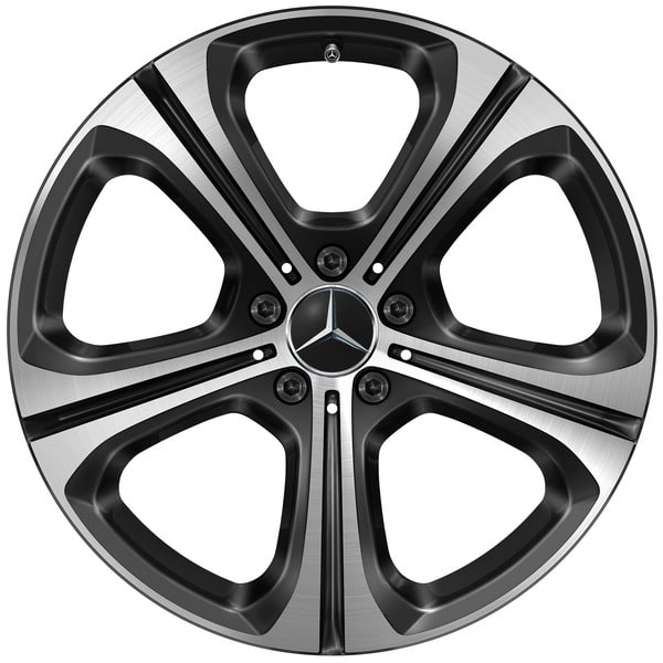Колесный диск 9J×19 ET58,1 для Mercedes-Benz C-Class 206, задняя ось, черный, с алмазной проточкой, 5 спиц — фото 1