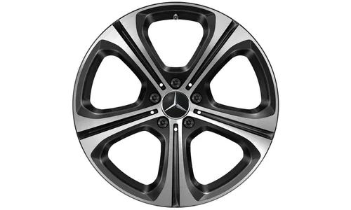 Колесный диск 9J×19 ET58,1 для Mercedes-Benz C-Class 206, задняя ось, черный, с алмазной проточкой, 5 спиц — фото 1