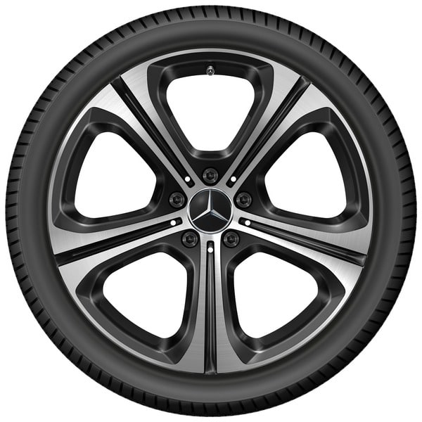 Колесный диск 9J×19 ET58,1 для Mercedes-Benz C-Class 206, задняя ось, черный, с алмазной проточкой, 5 спиц — фото 3